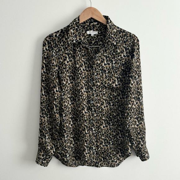Equipment Leopard Print Button Down Lightweight Blouse - Picture 2 of 11